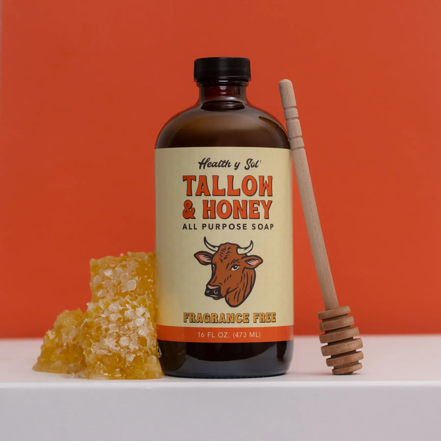 Health y Sol Body Wash Bottle Only Fragrance Free Tallow &amp; Honey Liquid Soap – 16 oz