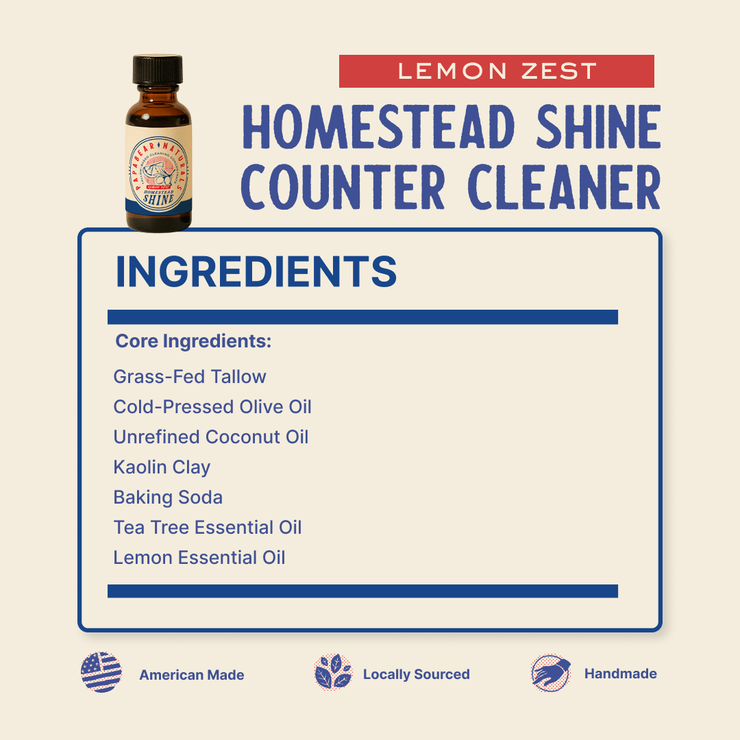 PapaBear Naturals Homestead Shine Cleaning Concentrate - 1 oz (3 Pack)