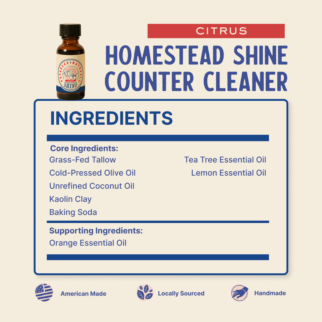 PapaBear Naturals Homestead Shine Cleaning Concentrate - 1 oz (3 Pack)