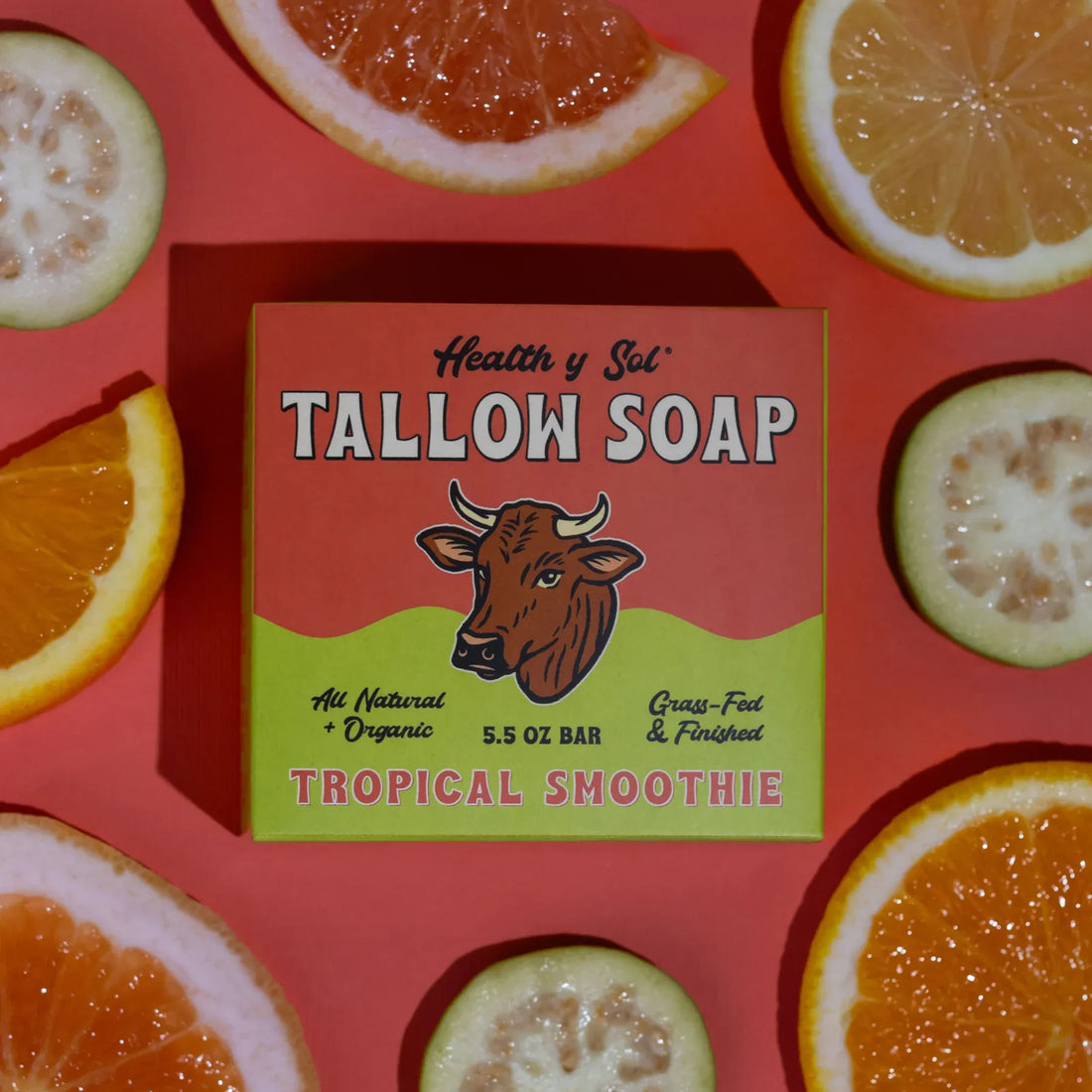 Health y Sol Bar Soap Tropical Smoothie Grass-Fed Tallow Bar Soap 5.5 oz
