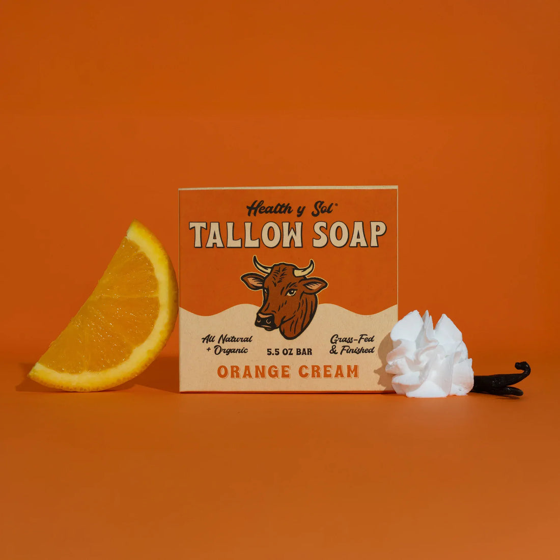 Health y Sol Bar Soap Orange Cream Grass-Fed Tallow Bar Soap 5.5 oz