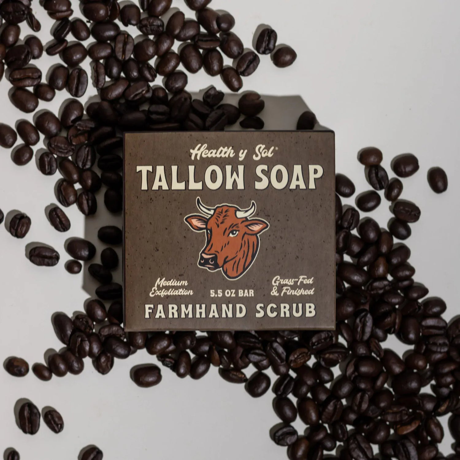 Health y Sol Bar Soap Farmhand Scrub Exfoliating Grass-Fed Tallow Bar Soap 5.5 oz