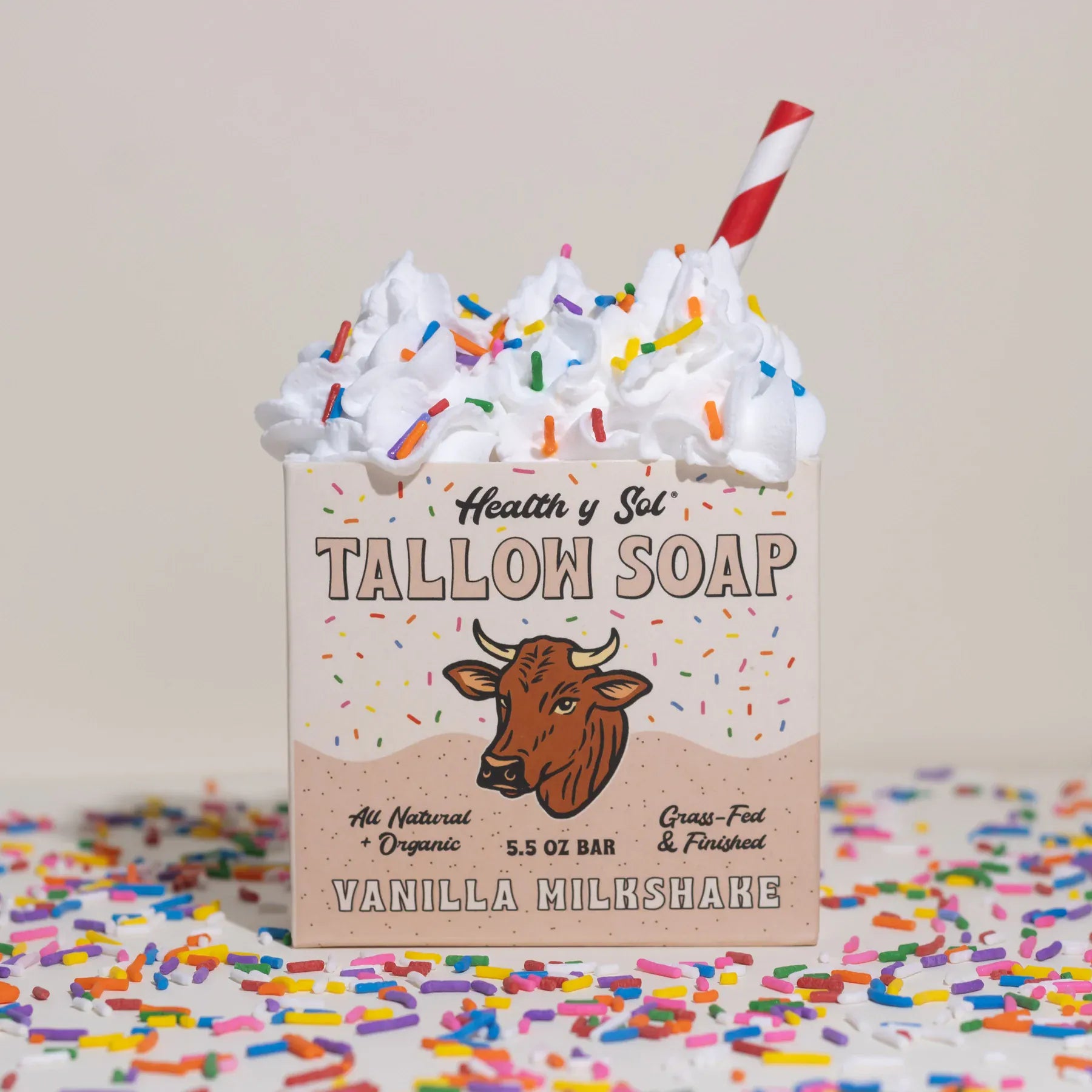 Health y Sol Bar Soap Vanilla Milkshake Grass-Fed Tallow Bar Soap 5.5 oz