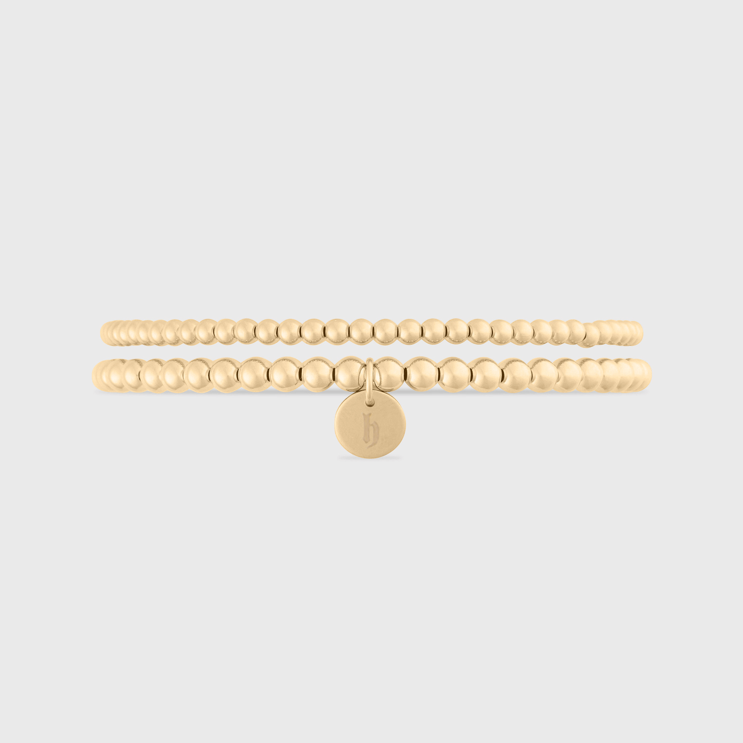 Cuffed by Nano LLC SMALL - 6.5" / h Old English Initial Juno Double Bracelet Stack (3mm + 4mm)