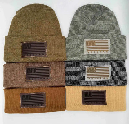 H Stitch Cuffed Beanie, Veterans Collection