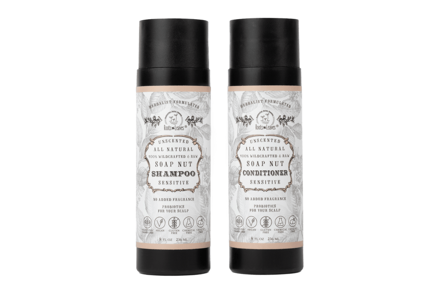 Roots and Leaves, LLC All Natural Soapnut Shampoo and Conditioner Set