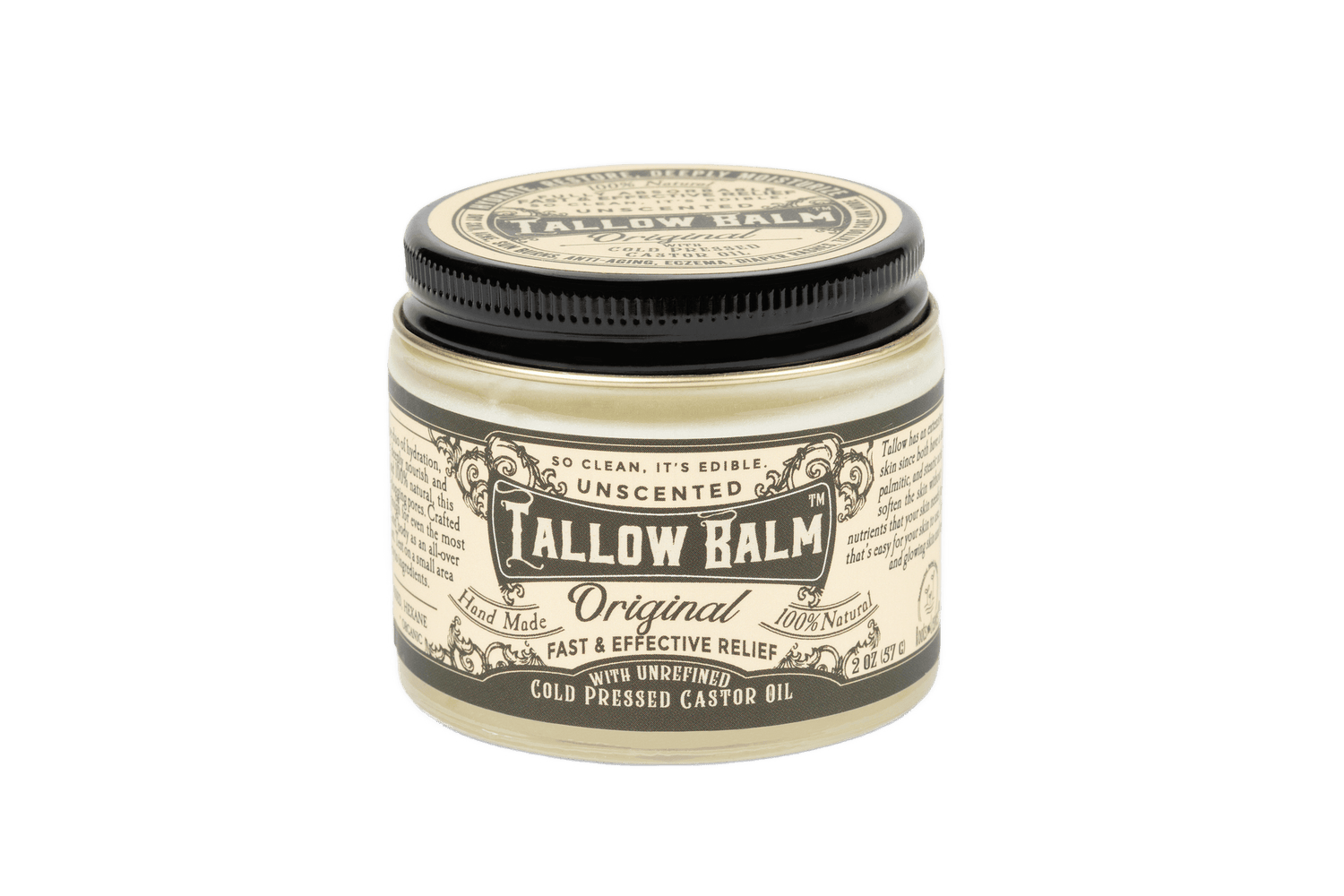 Tallow Balm Original- Unscented with Organic Castor Oil