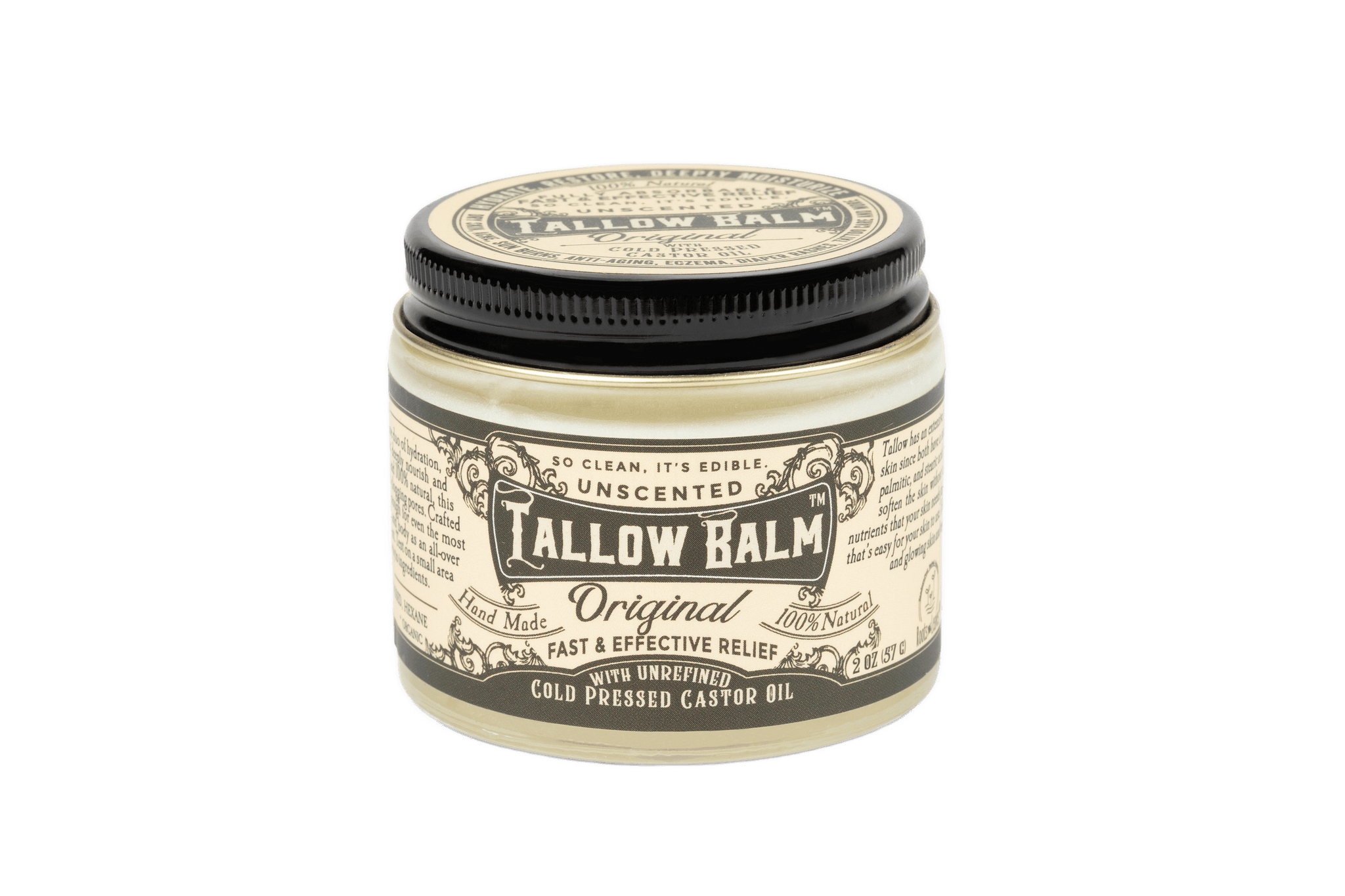 Tallow Balm Original- Unscented with Organic Castor Oil