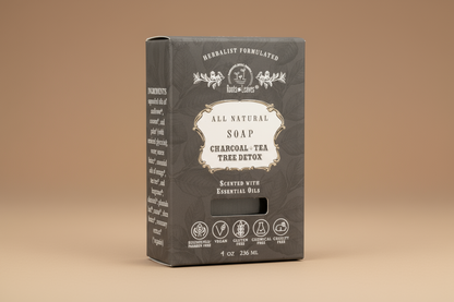 Organic Vegan Charcoal + Tea Tree Detox Bar Soap