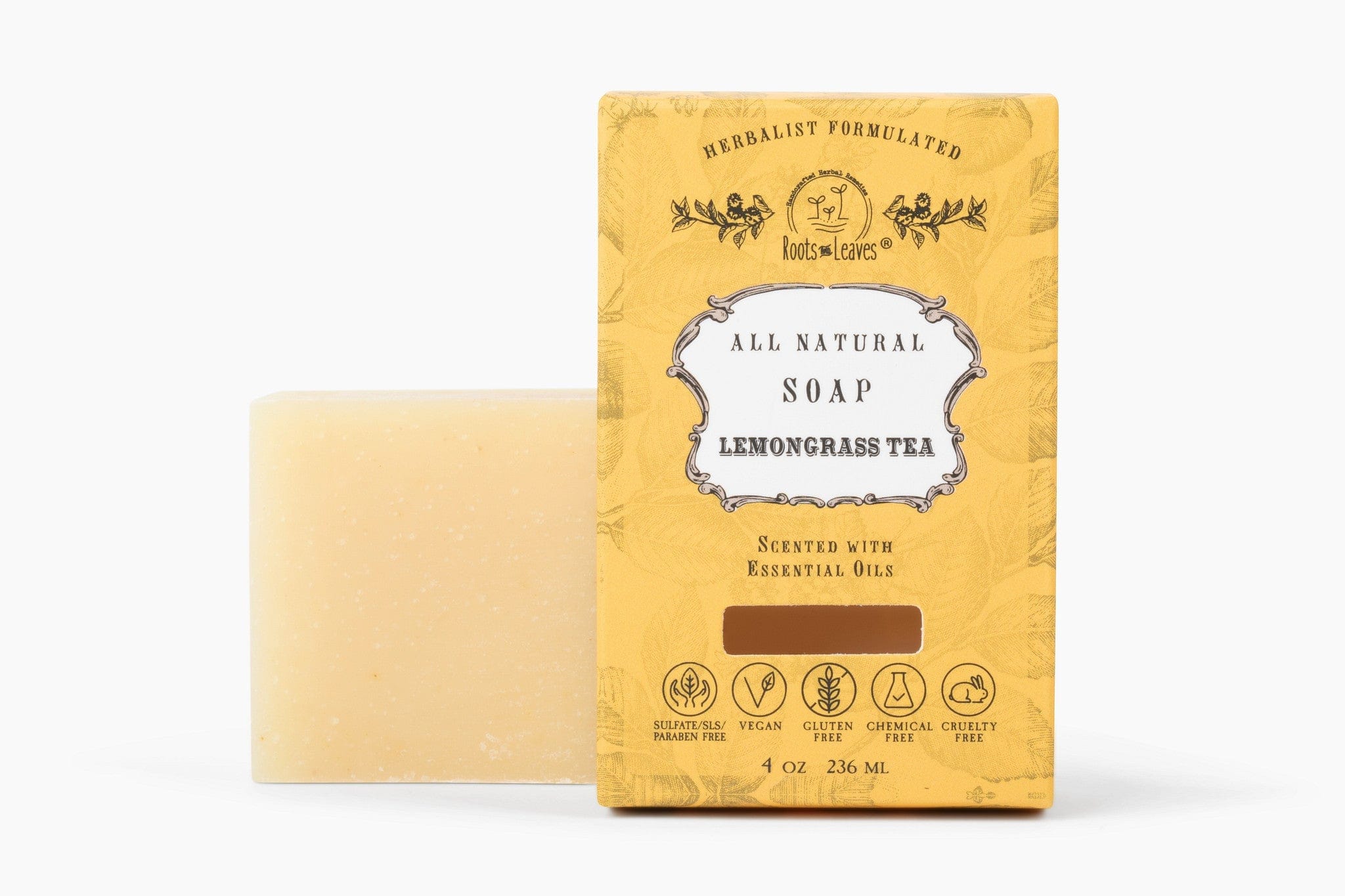 Roots and Leaves, LLC Organic Vegan Lemongrass Tea Bar Soap