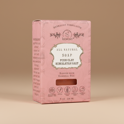 Organic Vegan Pink Clay + Himalayan Salt Bar Soap