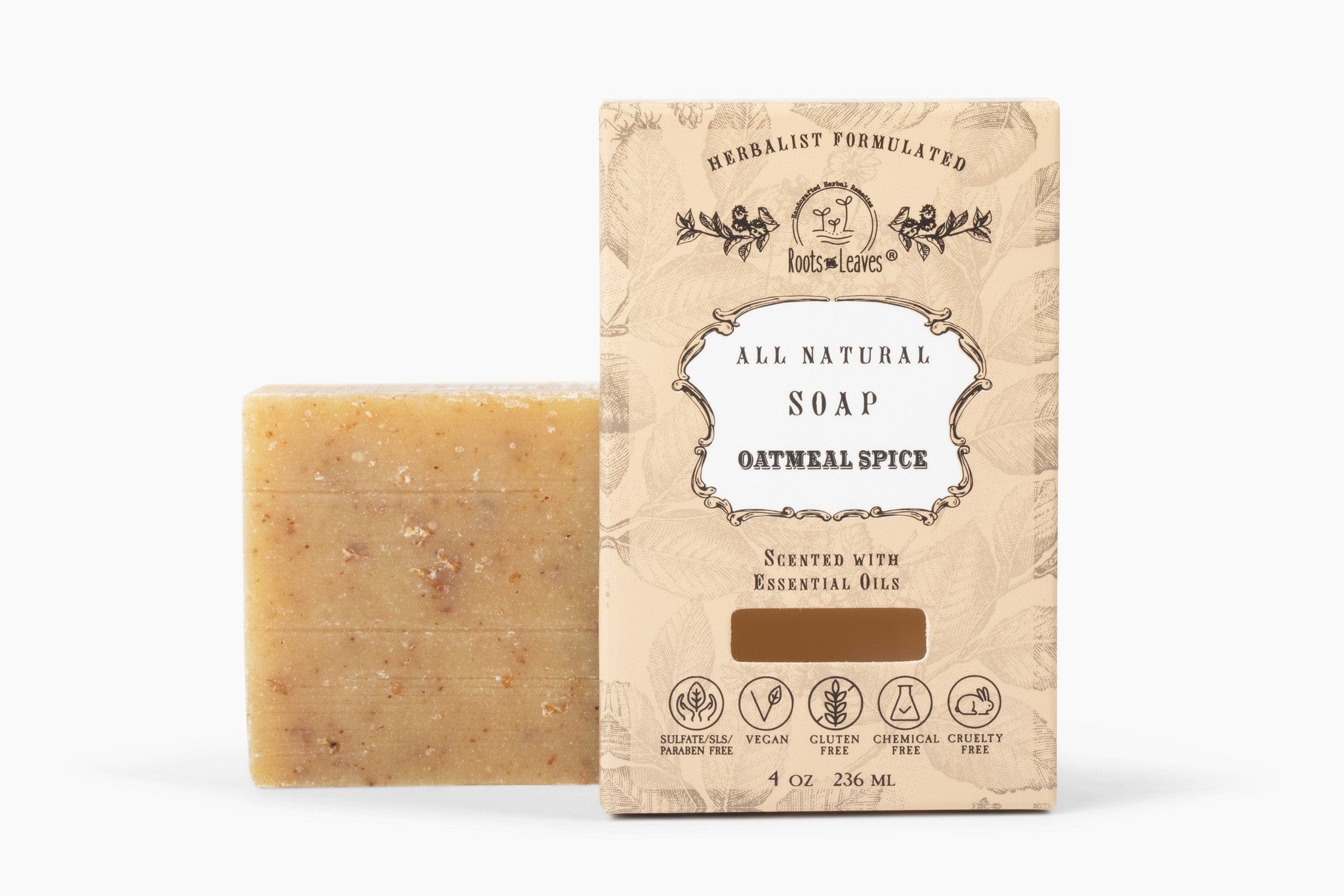 Roots and Leaves, LLC Organic Vegan Oatmel Spice Bar Soap
