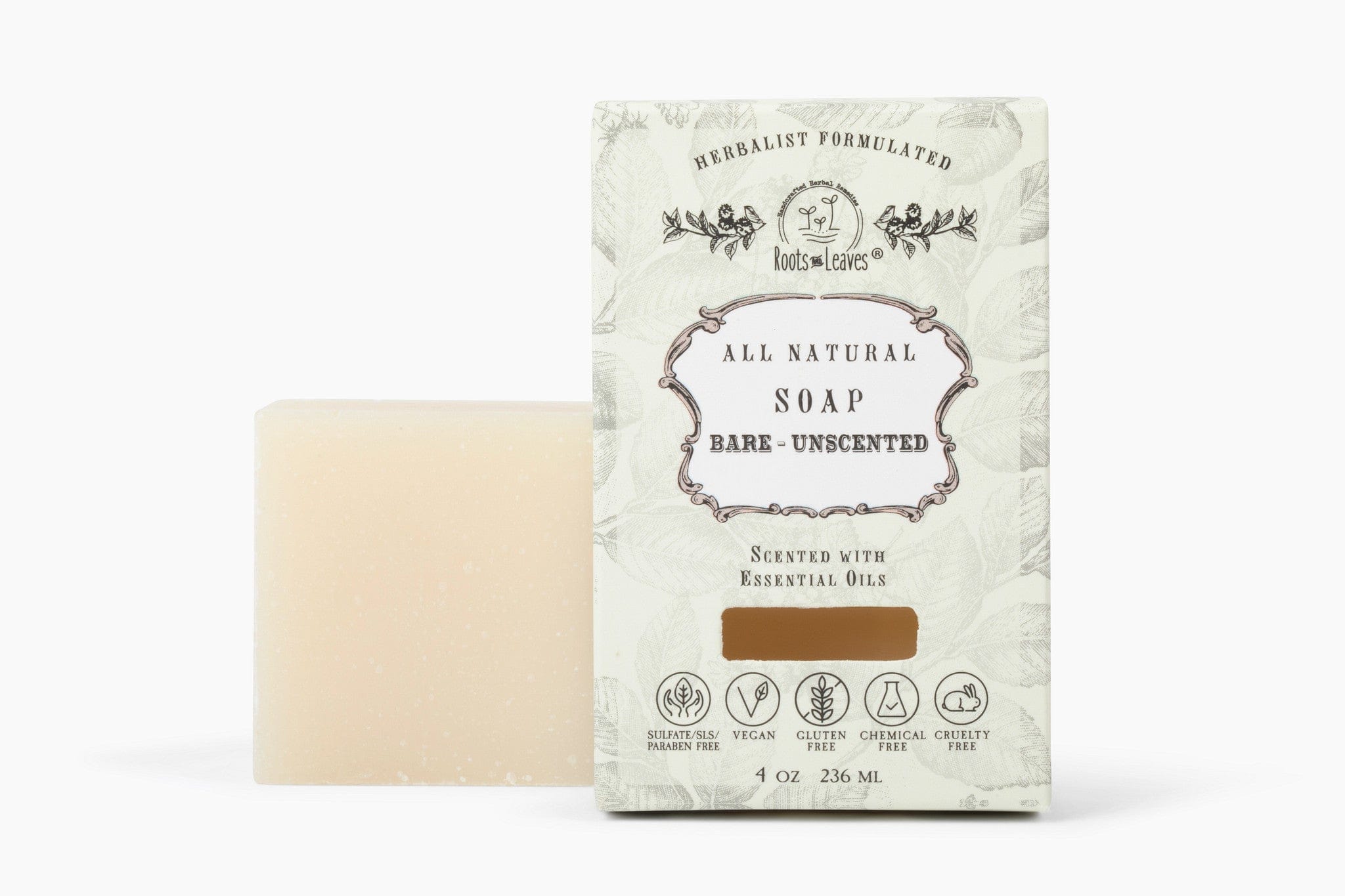 Roots and Leaves, LLC Organic Vegan Bare - Unscented Bar Soap