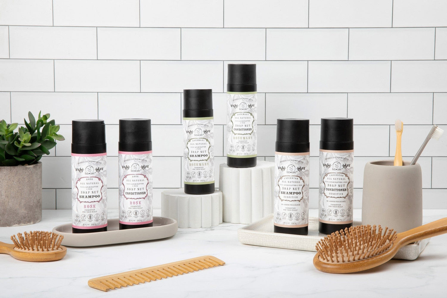 All Natural Soapnut Shampoo and Conditioner Set - ROSE