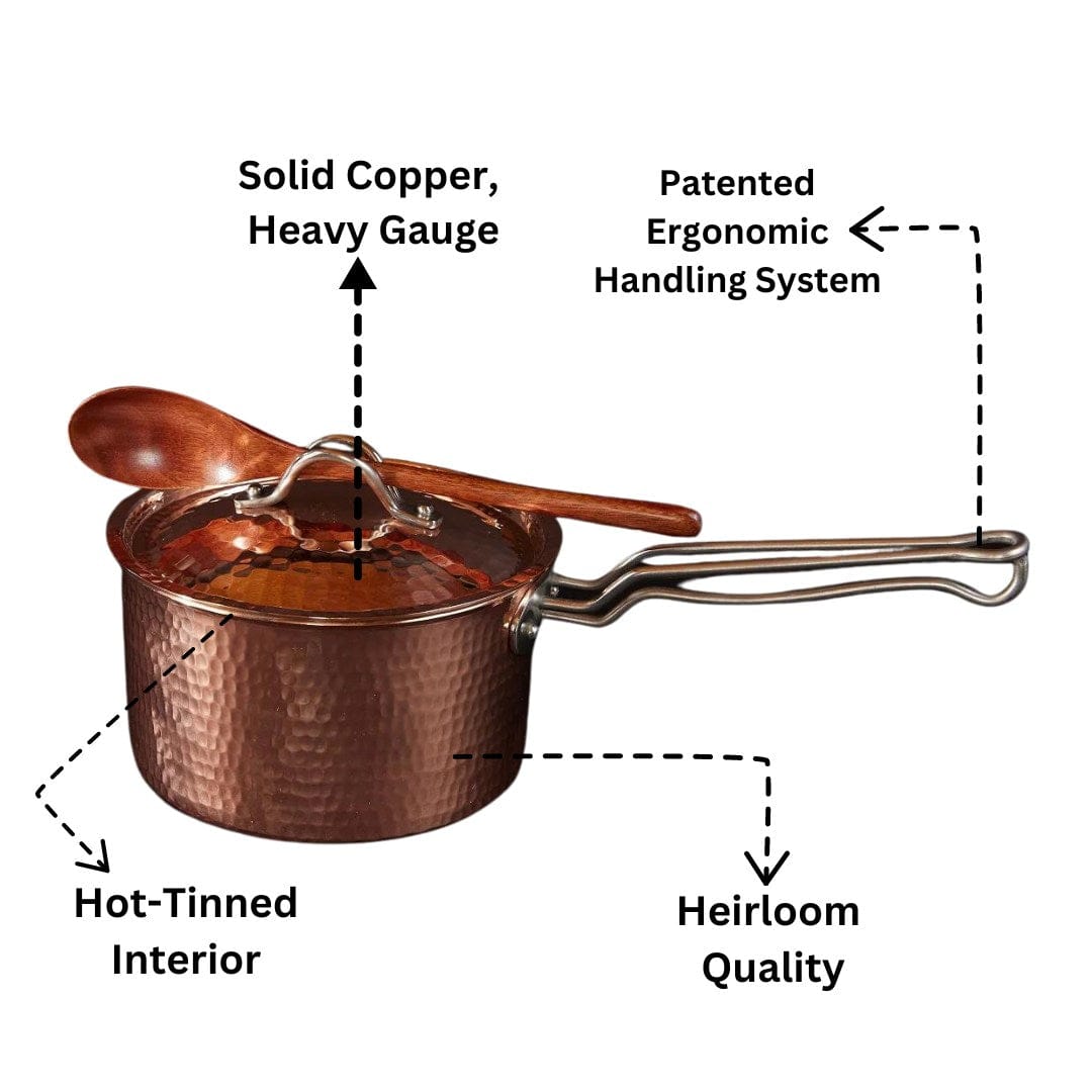 Sertodo Pots &amp; Pans Copper Saucepan 1.5 quart and 2.5 quart