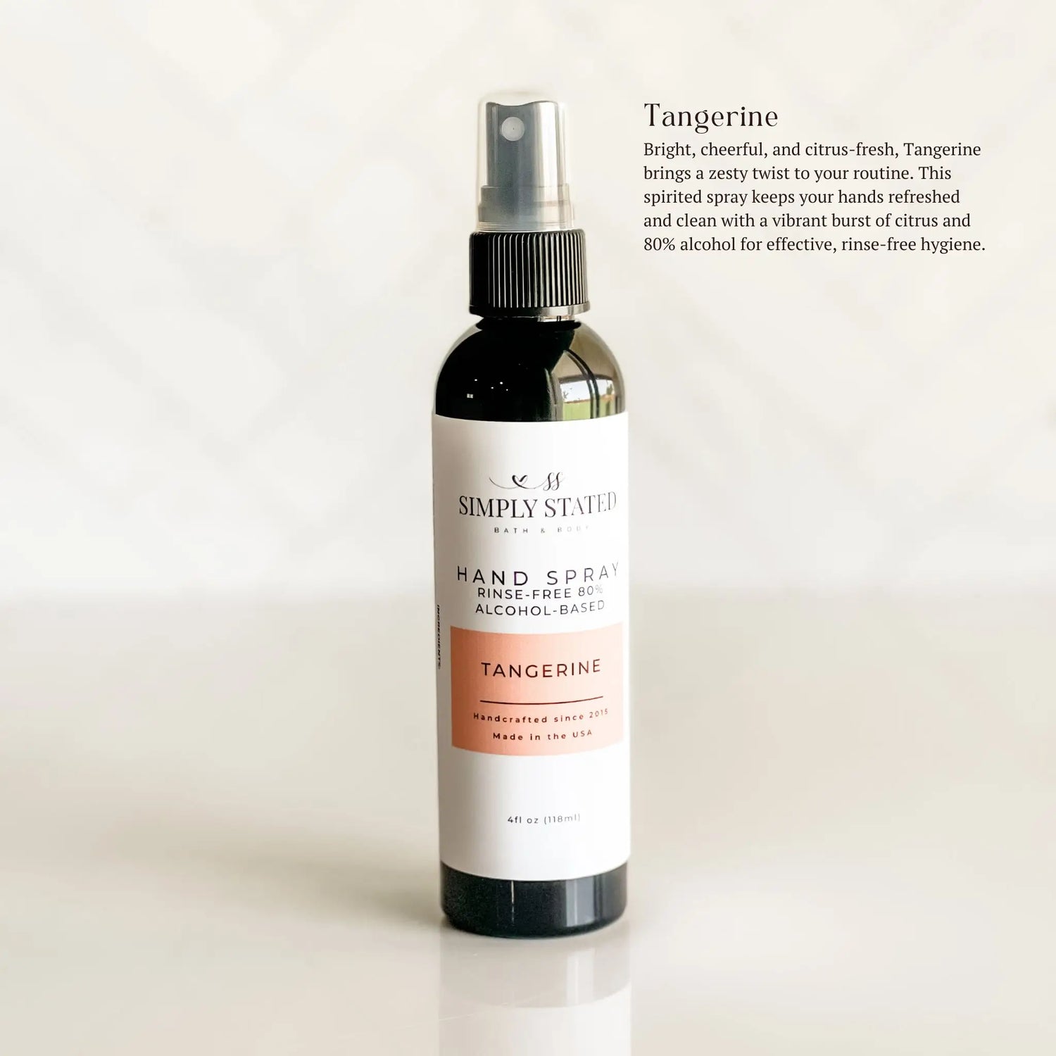 Simply Stated Creations Hand Sanitizers Standard 4 oz Tangerine Hand Spray | Alcohol-Based Sanitizing Mist