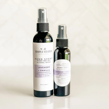 Simply Stated Creations Hand Sanitizers Lavender + Vanilla Hand Spray | Alcohol-Based Sanitizing Mist