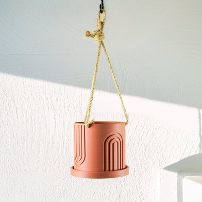 Rosebud HomeGoods Planter Indoor Hanging Planter for Indoor, 4 or 5 inch Hanging Plant Pot Unique Gift, 3D Printed Planter, Outdoor Patio Decor, Cottagecore Decor,BOW