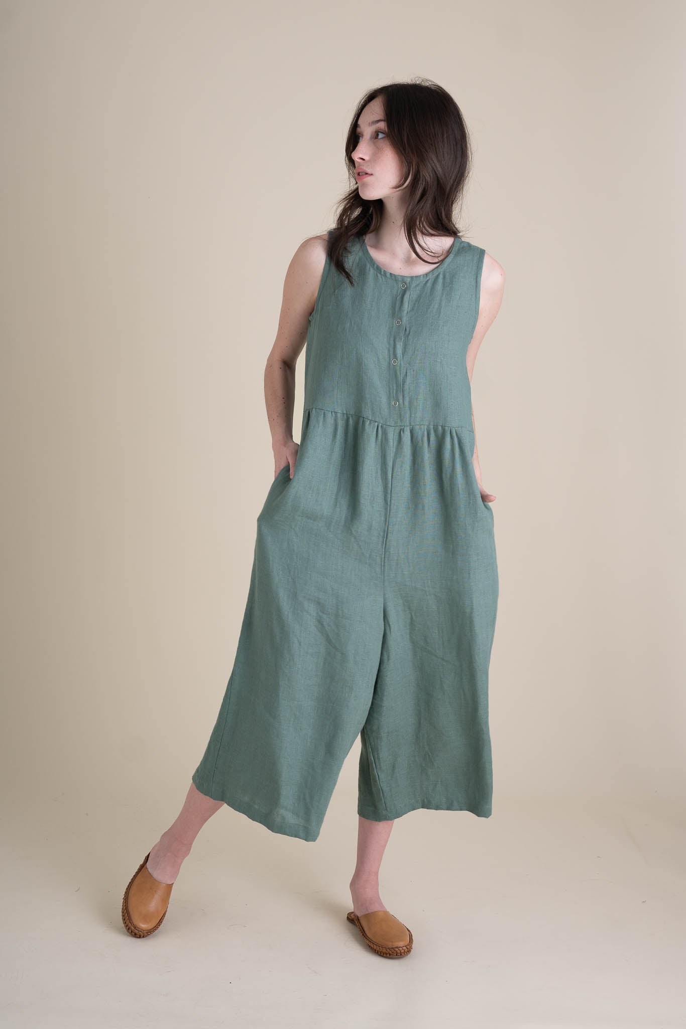 Backyard Jumpsuit in Agave