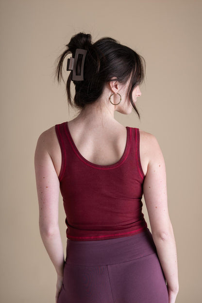 Crop Tank in Cranberry
