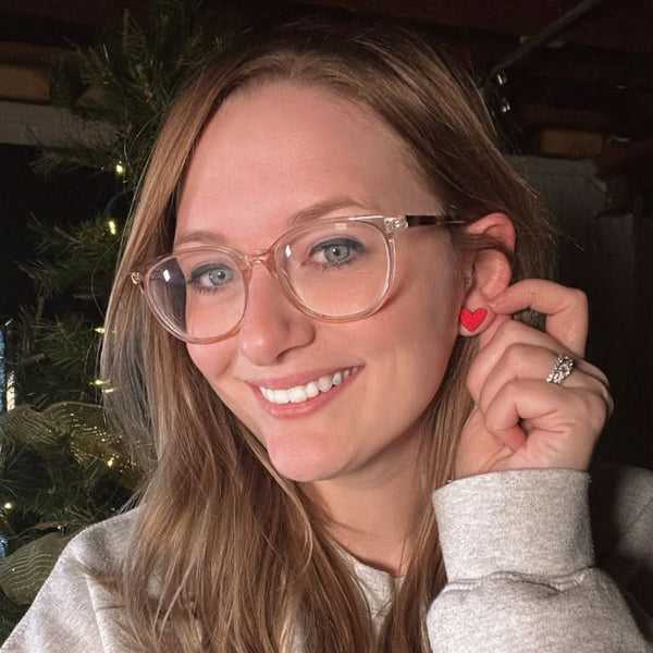 Red Heart Studs - My American Goods