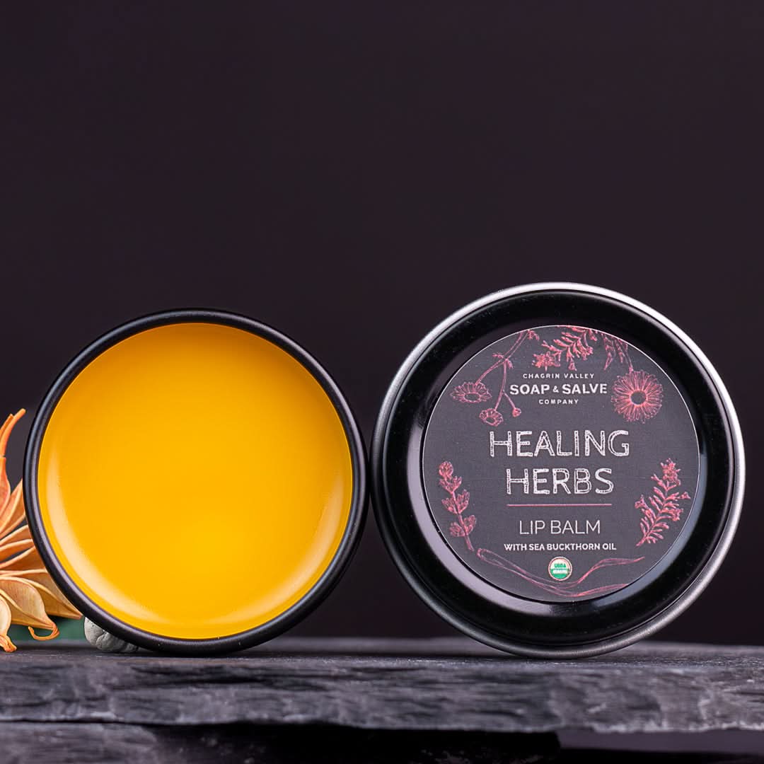 Chagrin Valley Soap &amp; Salve Lip Balm 0.5 fl oz Tin Lip Balm: Soothing Healing Herbs