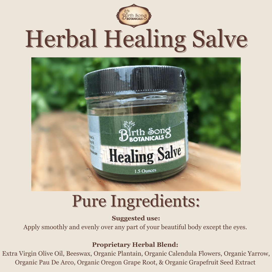 Birth Song Botanicals Co. Skin Care Default Herbal Salve with Calendula &amp; Plantain – Multi-Purpose Skin Balm (1.5 oz)