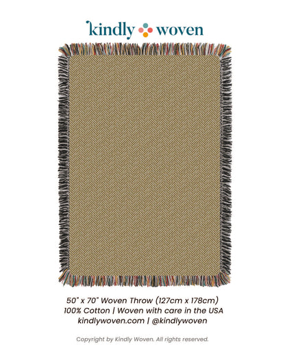 Henry Goldenrod Herringbone Cotton Throw Blanket