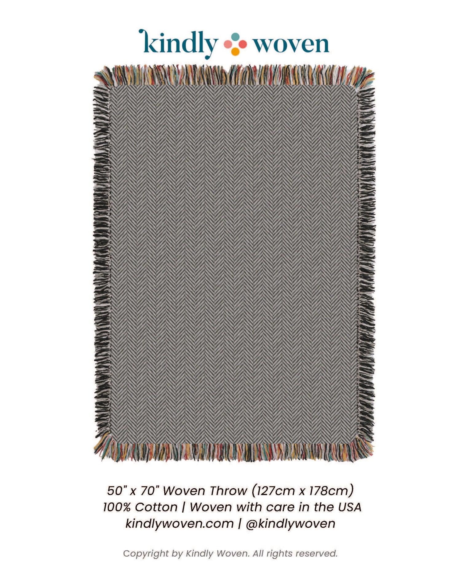 Henry Stone Herringbone Cotton Throw Blanket