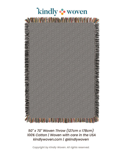 Henry Stone Herringbone Cotton Throw Blanket