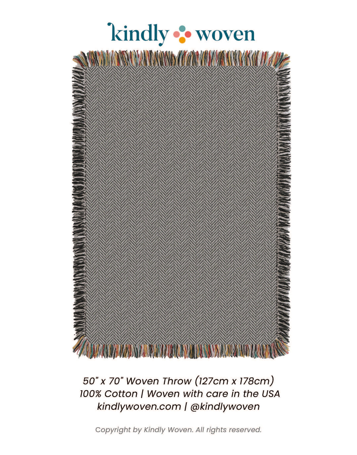 Henry Stone Herringbone Cotton Throw Blanket