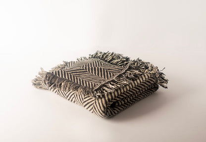 Henry Stone Herringbone Cotton Throw Blanket
