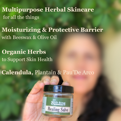 Herbal Salve- All Natural First Aid Ointment Made with Calendula and Plantain, Good For All Skin Types, Unscented - My American Goods
