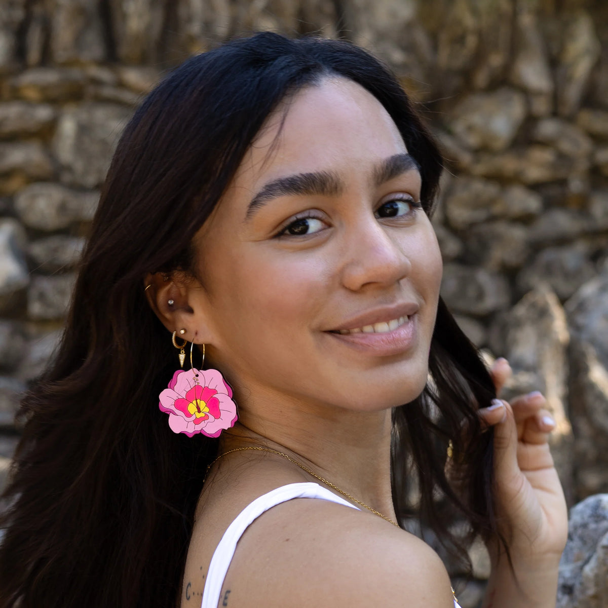 Hibiscus Flower Hoops