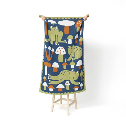 Biquette Mini Blanket Toadstool Pink in Egyptian Cotton Hoppy Place - Baby &amp; Kid&