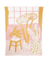 Biquette Throw Blanket Golden Hour in Organic Cotton House Plants Throw Blanket