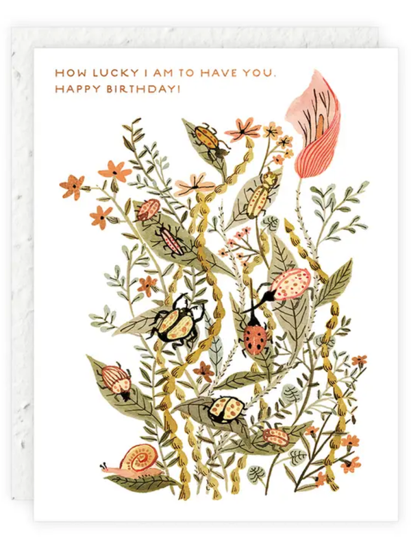 How Lucky I Am - Seeded Birthday Card - My American Goods