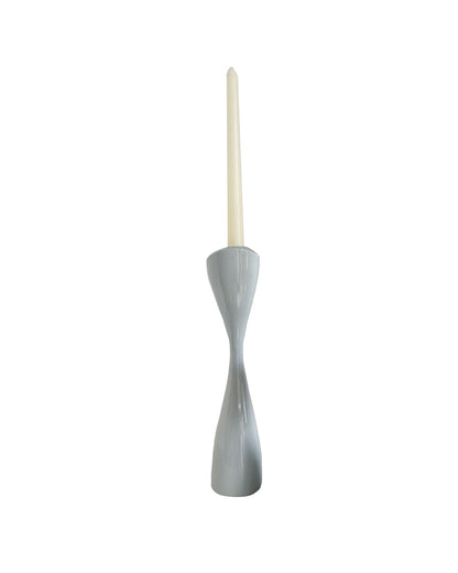 Tulip Candlestick Holders in Hydrangea Blue