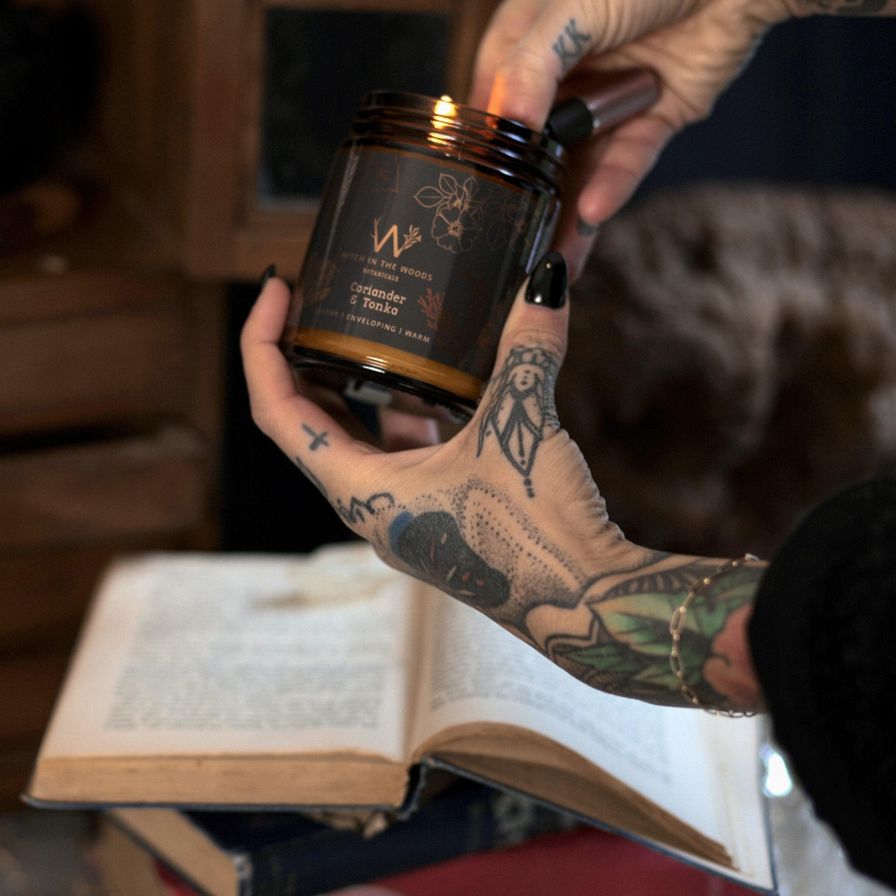 Witch in the Woods Botanicals Candle Coriander &amp; Tonka Soy Candle Coriander + Tonka Candle