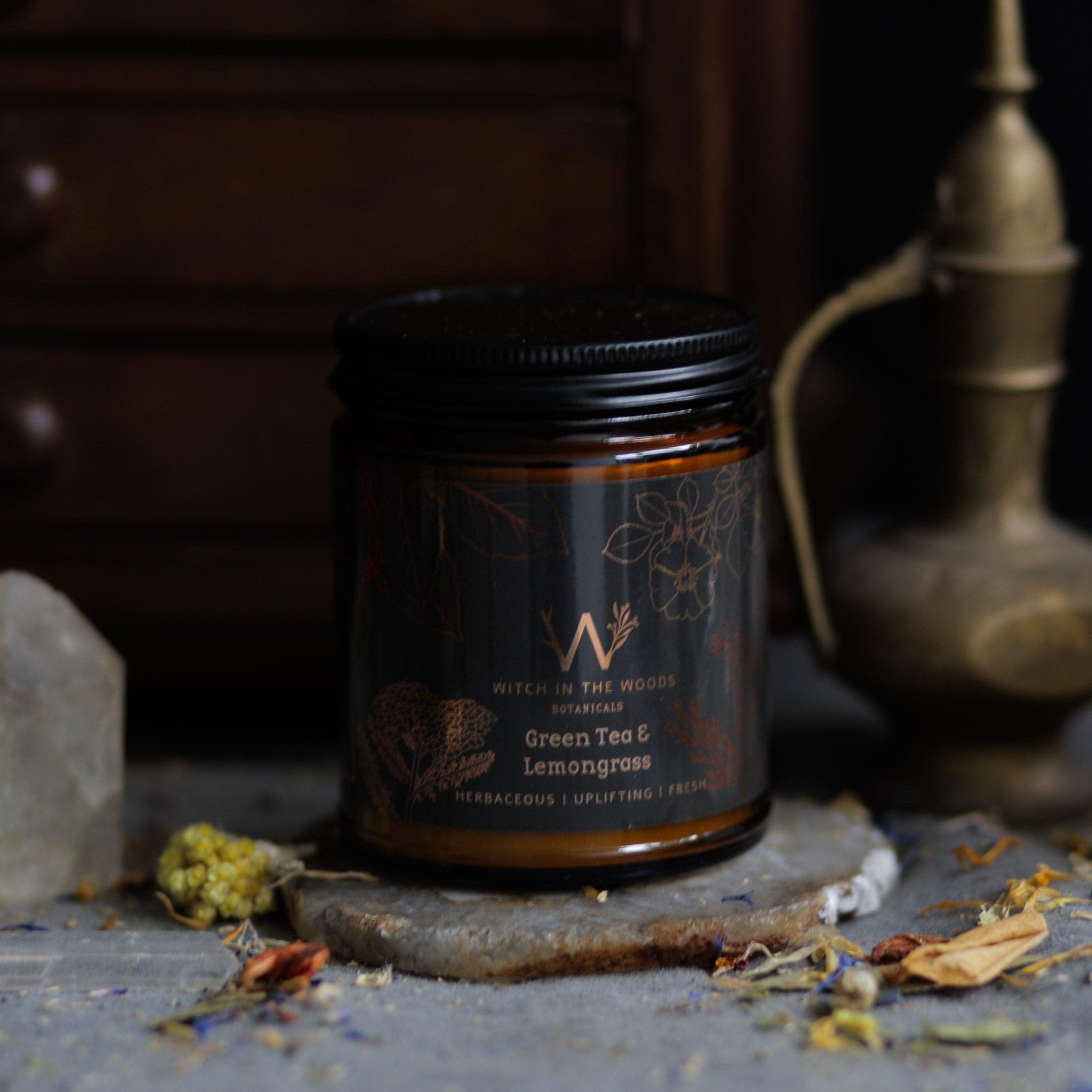 Witch in the Woods Botanicals Candle Green Tea &amp; Lemongrass Soy Candle Green Tea + Lemongrass Candle