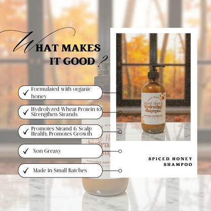 Spiced Honey Hydrating Shampoo with Organic Honey - My American Goods