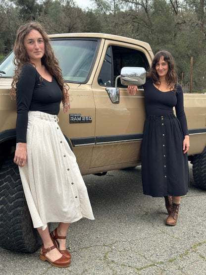 Field Day Skirt Trices Skirt in Textured Oat Irish Linen
