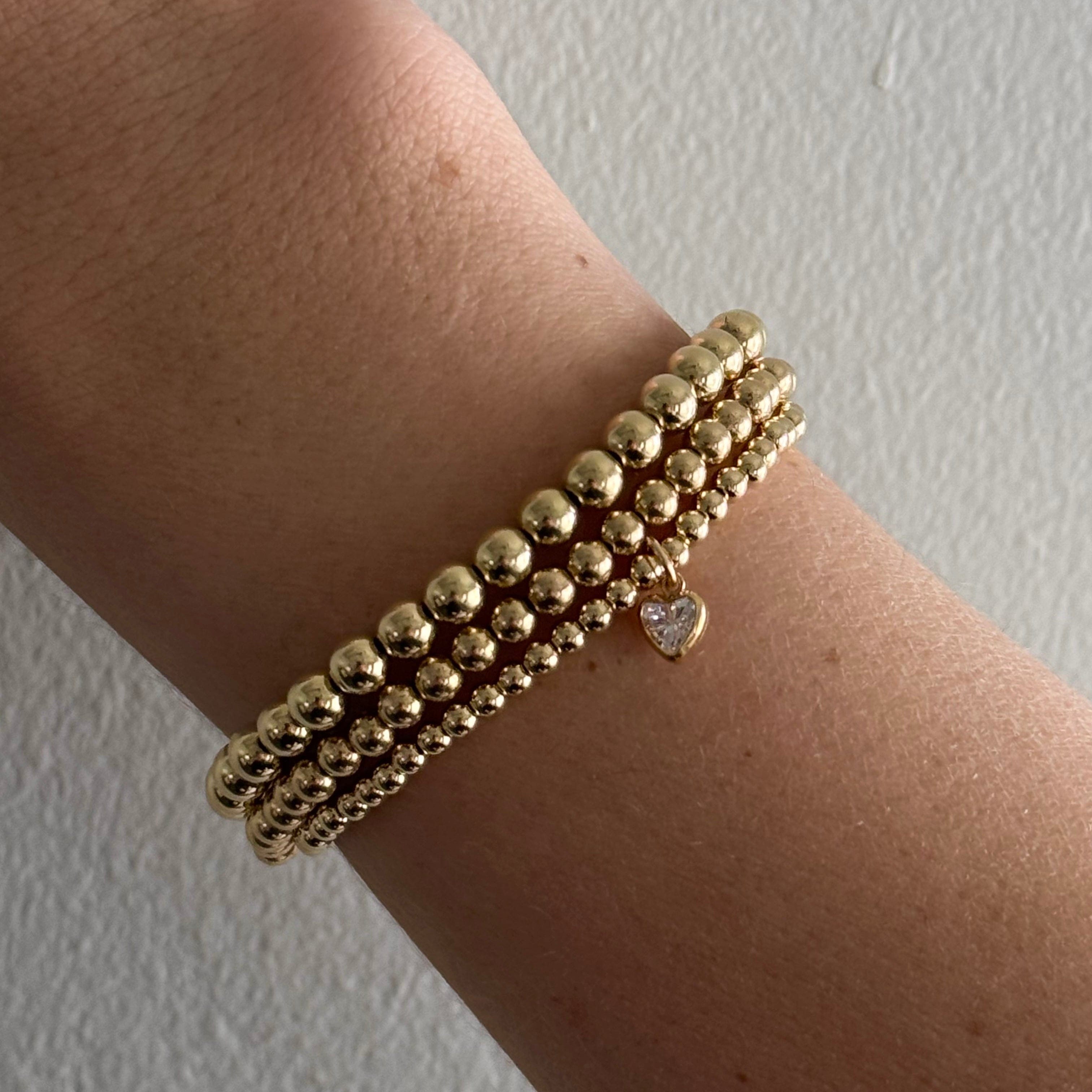 Heart Stone Juno Bracelet Triple Stack