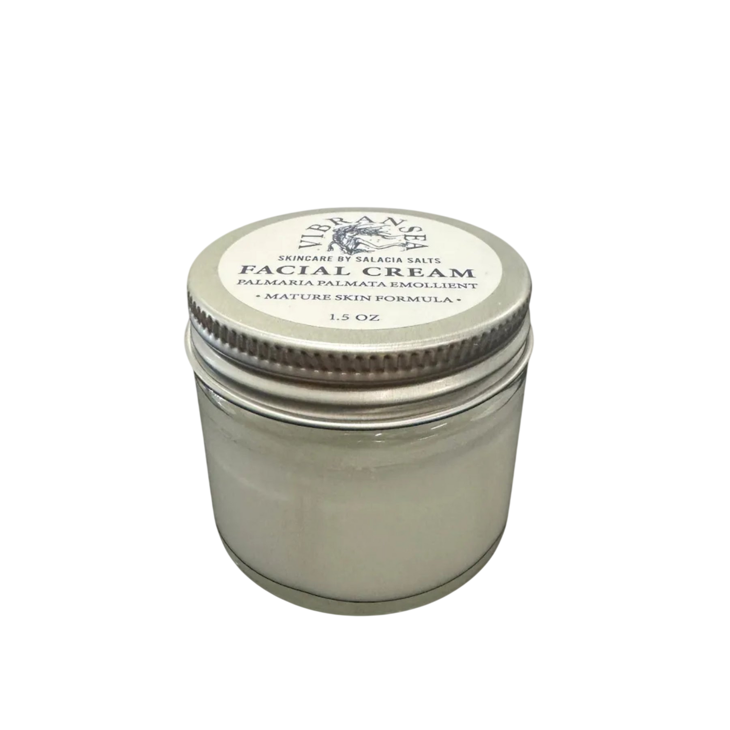 Jar of facial cream on a white background