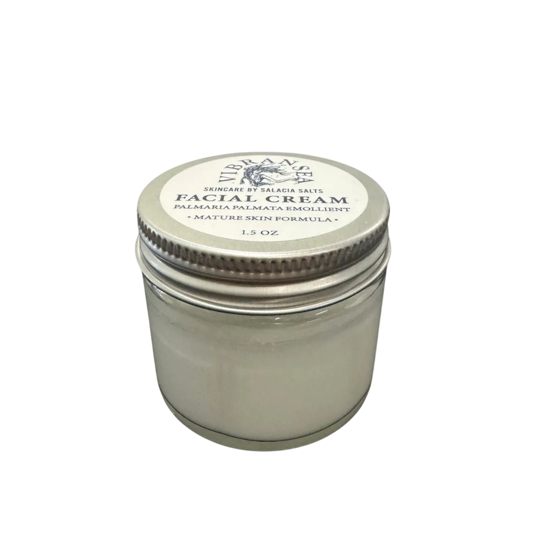 Jar of facial cream on a white background