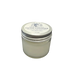 Facial cleanser jar with a metal lid on a white background