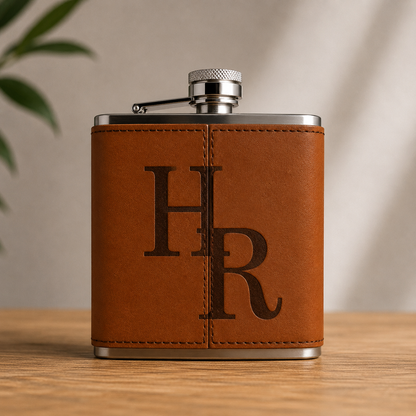 Texas Christian University (TCU) Leather Flask