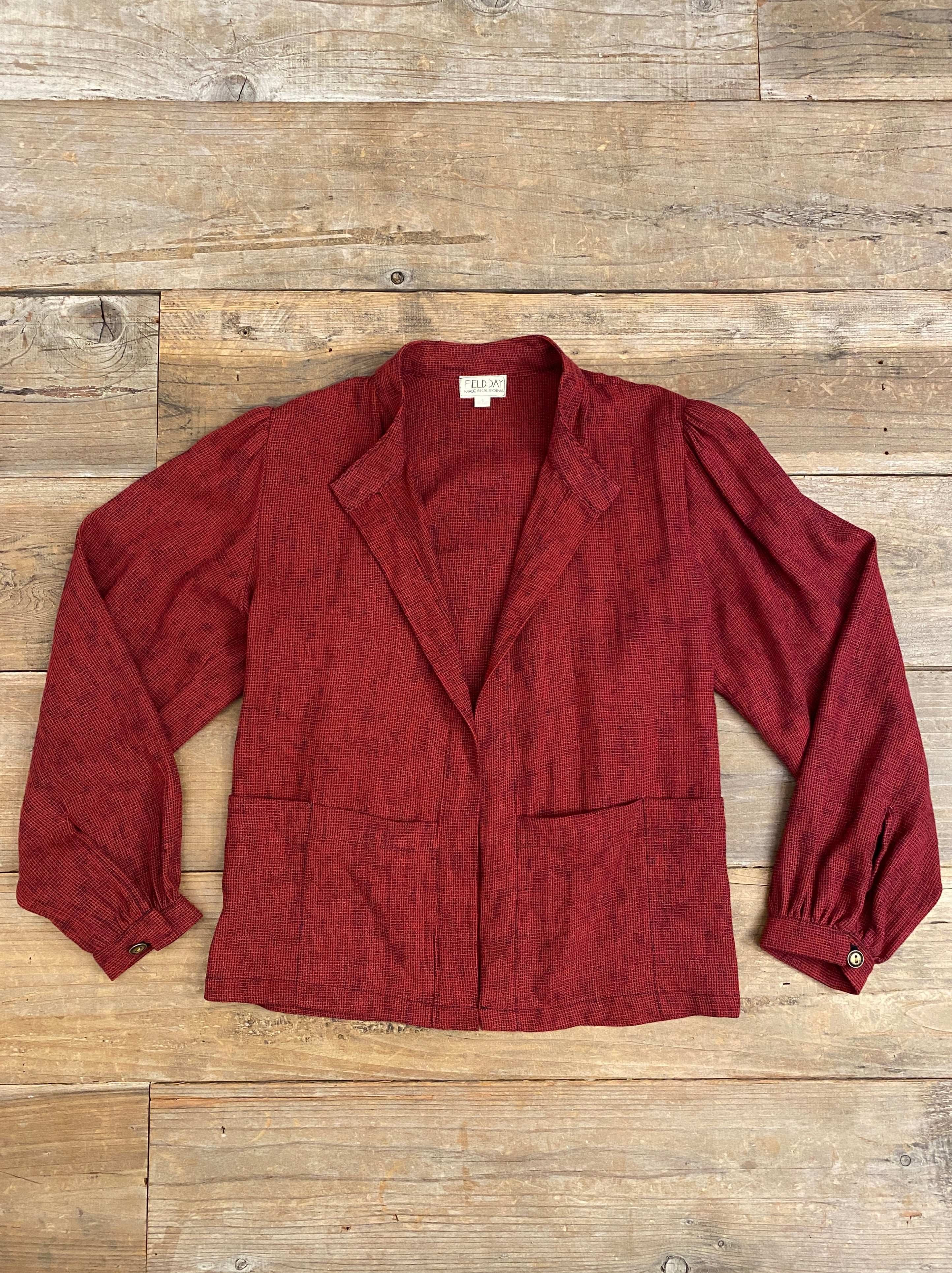 Field Day Jacket Jane Jacket in Ruby Checker