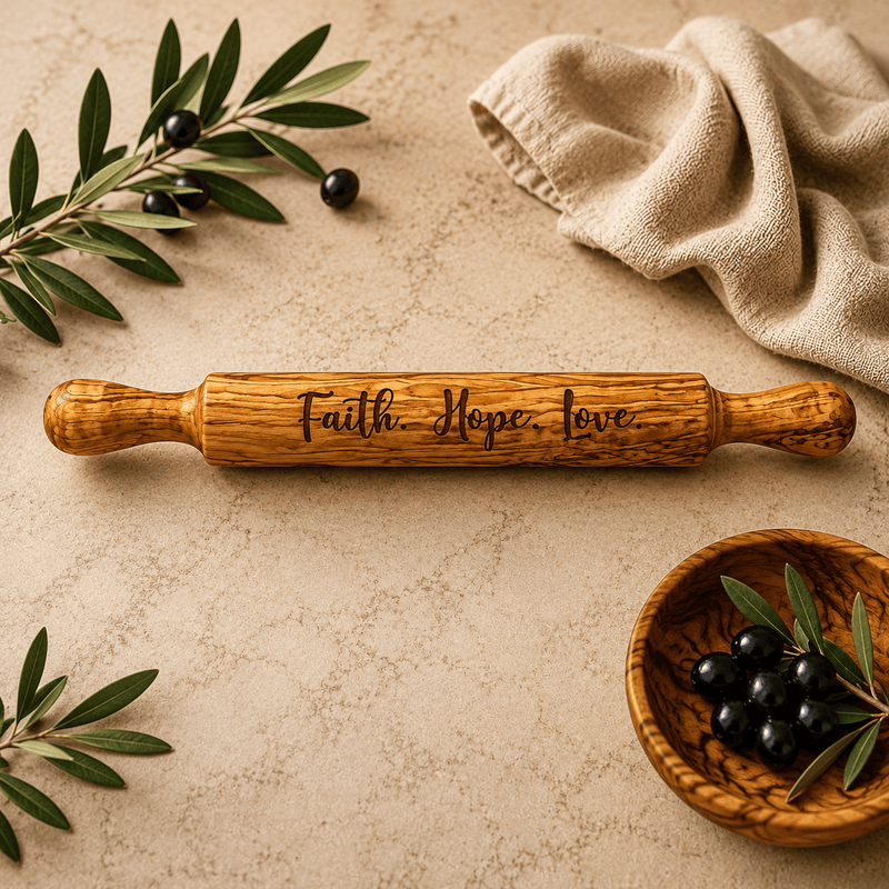 Ryan's Woodworking Olive Wood Rolling Pin With Handles