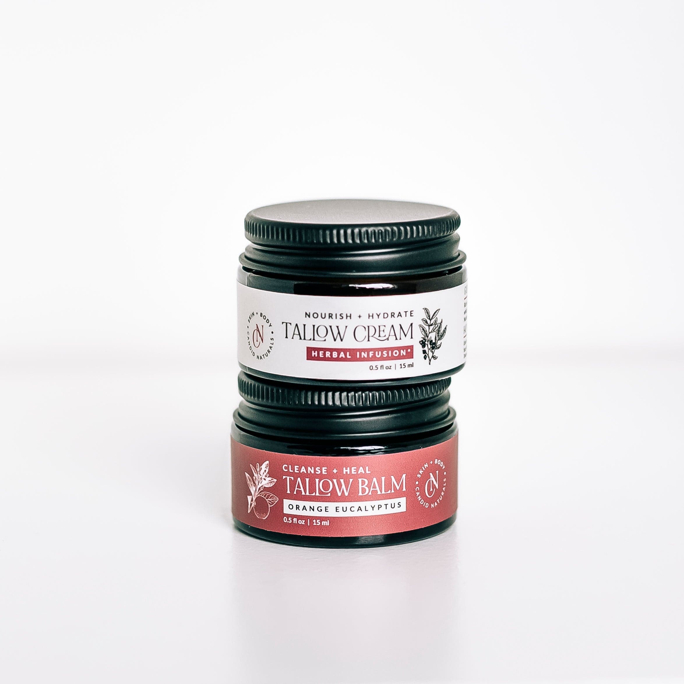 Candid Naturals Skin Care Set Herbal Infusion (Essential Oil Free) Herbal Tallow Skin Care Duo | Discovery Set